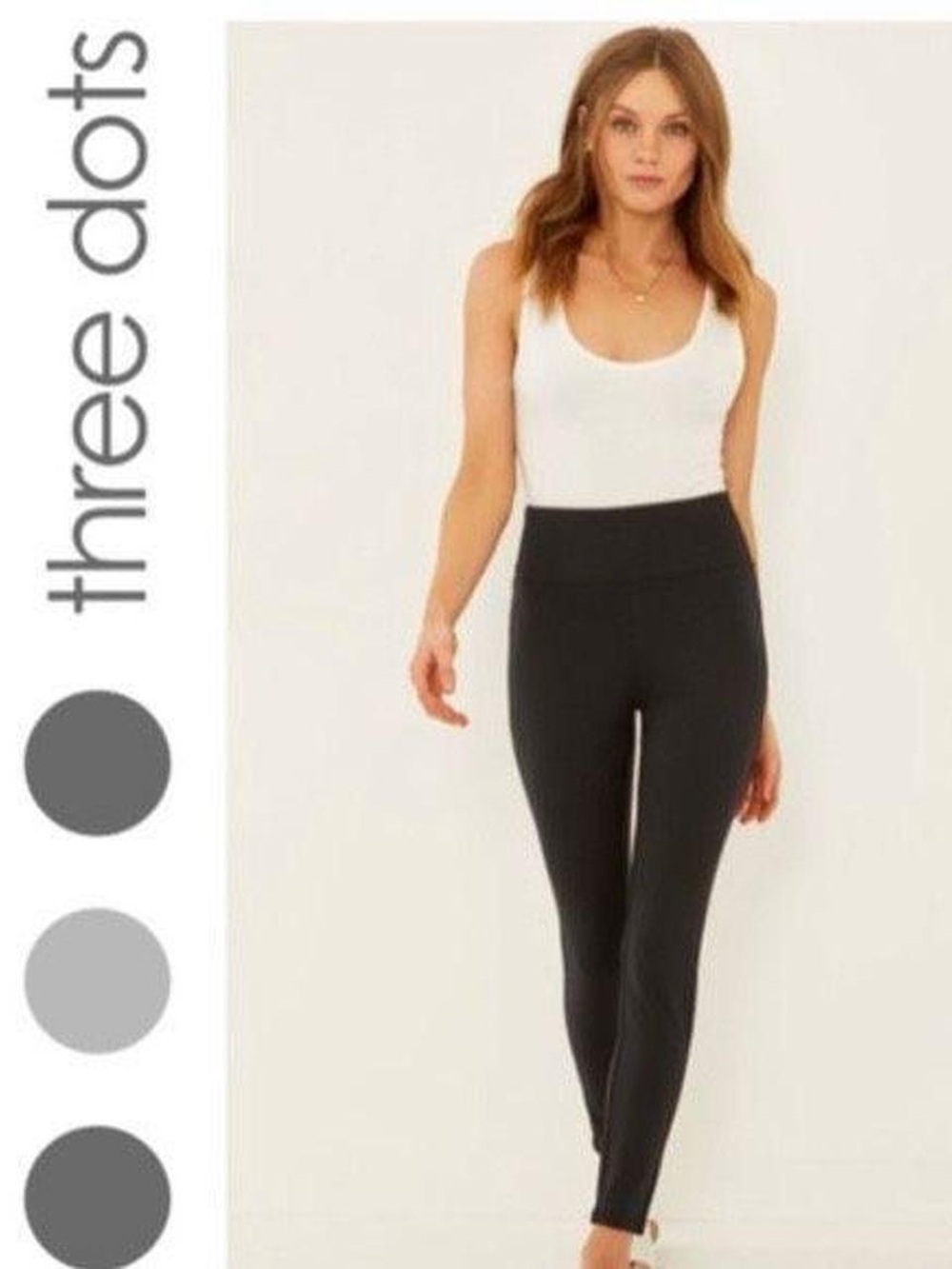 Three Dots Grey Heathered High-Rise Leggings